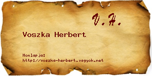 Voszka Herbert névjegykártya